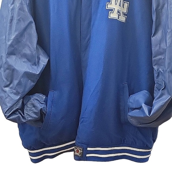 VTG JH Design Wool & Leather  LA Dodgers Bomber Jacket blue /white Men's  5XL - Picture 5 of 11